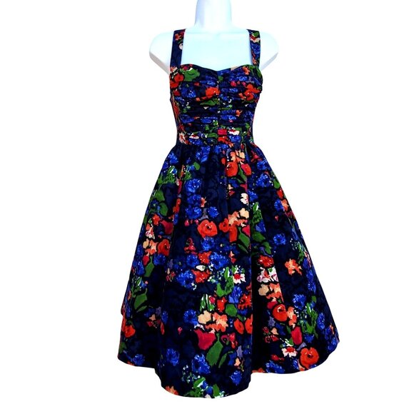HD in Paris Anthropologie Dresses & Skirts - HD in Paris Anthropologie Size 2 Corduroy Halter Dress Floral Velvet Paca
